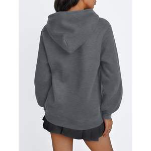 Custom Queen Women's Winter Silk Pullover <b>Sweatshirt</b> Casual Warm Long Sleeve with Fleece Sherpa Lined Hooded Crop Top - Product Image 2