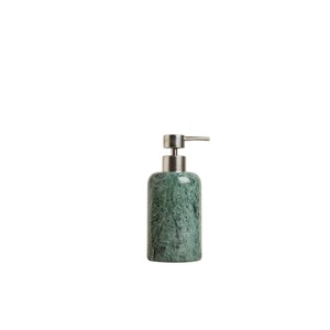 Stylish Natural Green Marble <b>Soap</b> Dispenser with Stainless Steel Pump Handcrafted Solid Stone <b>Soap</b> Dispenser for Modern Hotel - Product Image 1