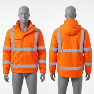 Premium 300 GSM Polyester Interlock Orange Work <b>Jacket</b> Raglan Panel Full Zip Custom Embroidery Logo - Product Image 6