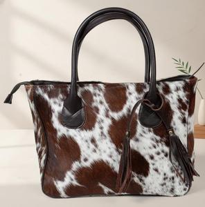 Wholesale Genuine Leather Hair Tote Bag Embroidery Zipper Open Spring <b>Summer</b> Autumn Women Large Capacity Portable <b>Handbag</b> - Product Image 1