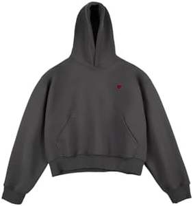 Sudadera con Capucha Corta para Hombre, Estilo Urbano, Vintage, Desgastada, Lavada con Ácido, de Alta Calidad, Personalizable, en Oferta - Product Image 1