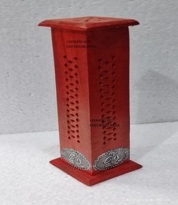 Hot Sale Popular Wooden Carved <b>Incense</b> <b>Sticks</b> Burners With Metal Works Wholesale From India Tower Model <b>Incense</b> <b>Holders</b> - Product Image 3