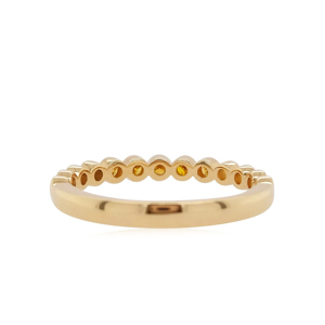 Anillo de Eternidad en Oro Amarillo con Cinco Piedras de Citrino Engastadas en Bisel, Diseño Minimalista, Joyería Unisex para Uso Diario - Product Image 2