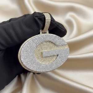 Joyería Hip Hop para Hombre, Colgante Personalizado con Letras, Plata de Ley 925, Diamante Moissanita VVS, Número, Nombre, Inicial, Logotipo - Product Image 3