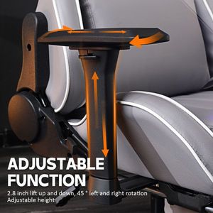 Sedia da Gaming Ergonomica per Adulti, Capacità 180 kg, Comoda Sedia da Ufficio in PU con Supporto Lombare Regolabile per Persone Robuste, Ideale per Sala Giochi - Product Image 4