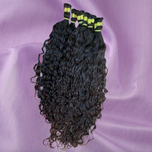 Extensiones de Cabello Humano Virgen Indio Natural para Trenzas, Cutícula Alineada, Sin Procesar, Doble Trama a Máquina, 9A, Todos los Colores Personalizables - Product Image 3