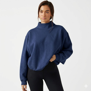 Suéter Oversize para Mujer con Cuello Simulado, Prenda Esencial de Moda con Corte Relajado y Comodidad Premium para el Día a Día - Product Image 6