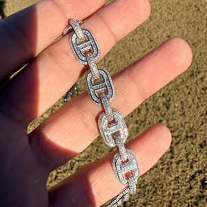 Bracelet à maillons ovales Moissanite Iced Out, Chaîne Tennis de luxe Hip Hop, Bijoux pour hommes - Product Image 3