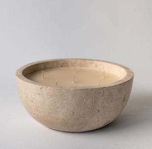 Support de bougie en pierre de travertin de luxe, bol rond, récipient décoratif pour bougie, centre de table pour salon et salle à manger, qualité supérieure - Product Image 1