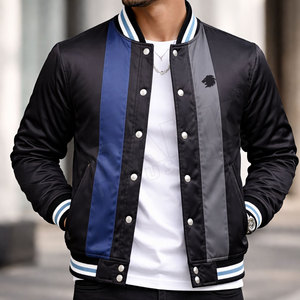 Veste d'hiver streetwear avec logo personnalisé, veste varsity en satin, veste varsity en satin tendance, mode urbaine - Product Image 4