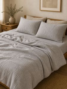 High Quality Premium Light Luxury 100% Euro Flex <b>Linen</b> 4-Piece Bed Sheet Duvet <b>Set</b> Stitch Customized Designs Organic Certified - Product Image 2