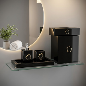 Juego de Baño de Vidrio de Diseño, Accesorios Transparentes, Gruesos y Duraderos de Primera Calidad: Dispensador de Jabón, Portacepillos de Dientes, Vaso, Jabonera, Decoración - Product Image 3