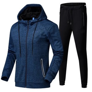 Custom Men's Solid Color Hooded Tracksuit Full <b>Zip</b> Jacket With Side <b>Pockets</b> Quick Dry Sporty Style Autumn Wear Regular Fit OEM - Product Image 1