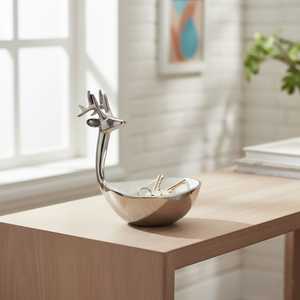 Bol en métal moderne tête de cerf, design poli, fait main, accessoire décoratif pour l'intérieur de la maison - Vente chaude - Product Image 1