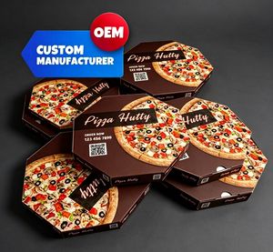 Caja de Embalaje para Pizza Impresa Personalizada OEM con Diseño Gratuito y Material de Cartón de Grado Alimenticio - Product Image 1