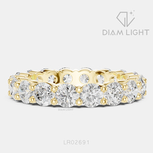 Bague de fiançailles en or blanc 14 carats avec diamant de laboratoire de 3,15 carats, coupe ronde, bague de mariée, certifiée IGI, bijoux fins, cadeau - Product Image 5