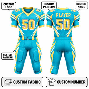 Camiseta de Fútbol Americano Personalizada para Hombre, Sublimada, Transpirable, de Poliéster, Cuello en V, Manga Corta, Número de Equipo 50 - Product Image 4