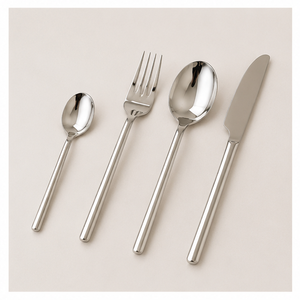 High Quality Luxury Stainless Steel Eco-friendly Minimalist Design Silver Cutlery <b>Set</b> for Home Wedding and Restaurant Use - Product Image 5