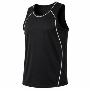 <b>Top</b> Trending Custom <b>Men's</b> <b>Black</b> O-Neck Sleeveless <b>Tank</b> <b>Top</b> Knitted Polyester Quick Dry Sporty Fit Breathable Eco-Friendly - Product Image 1
