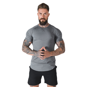 T-shirt d'été pour homme à séchage rapide, coupe ample, respirant, en maille, pour la course, le fitness et l'entraînement, couleur unie - Product Image 1