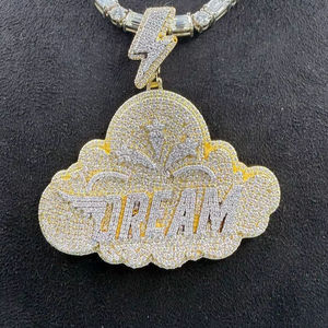 Colgante Dream Cloud Chapado en Oro de 18K, Estilo Hip Hop, con Cristales Microincrustados, Joyería Unisex - Product Image 1