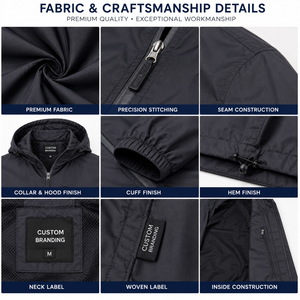Custom Mens Polyester Waterproof Windproof Hooded <b>Jacket</b> Lightweight Outdoor Windbreaker OEM ODM Private Label Wholesale Custom - Product Image 4