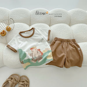 Ensemble de vêtements pour enfants de haute qualité, ensembles décontractés d'été pour garçons, t-shirt et short, ensemble de loisirs pour enfants en 2 pièces, vêtements de maison - Product Image 2