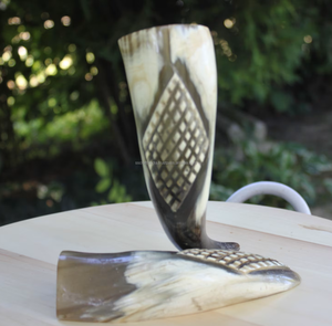 Fabriqué à la main 100% corne de vache naturelle nouvelle corne à boire Viking médiévale Style animal poli pour bière Souvenir boire inde pas cher - Product Image 2