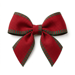 Cinta de grogrén navideña roja y verde de 25 mm de Neelkamal Industries, lazos decorativos tejidos para envolver regalos, festiva, 100 % poliéster - Product Image 4