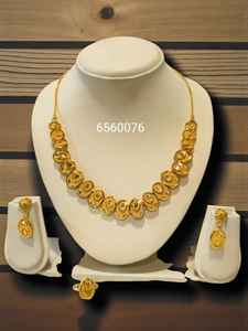 AWAIS HOUSE New Fashion Hip Hop Style Gold Plated Brass Women's Set Necklace <b>Bracelet</b> Party Wedding Chunky Diamond <b>Infinity</b> - Product Image 5