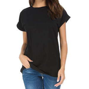 Camiseta de algodón de manga corta para mujer, 100% algodón, alta calidad, impresión personalizada, talla grande, precio económico, camisetas de mujer en tendencia - Product Image 4