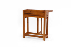 Table de jardinage en bois conçue avec une surface de travail spacieuse et des étagères de rangement pour des tâches de jardinage organisées - Product Image 2