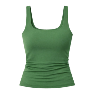 Custom Cotton Ribbed Crop <b>Tops</b> for Girls Casual Basic Sleeveless Round Neck Gym Crop <b>Top</b> Femme - Product Image 3