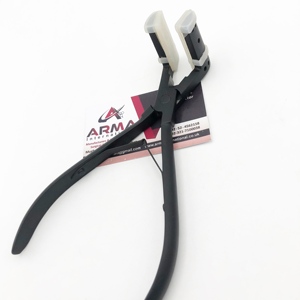 Professional Matte Black L Shape <b>Tape</b>-in Hair Extensions Stainless Steel Pliers for Easy Hair Extension Installation with logo - Product Image 2