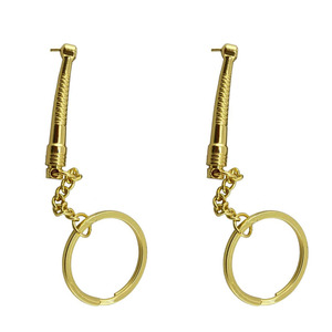 Llaveros con Forma de Pieza de Mano Dental de Alta Velocidad, Acabado Dorado, Anillos Metálicos para Llaves, Regalos de Graduación para Dentistas, Logotipo Personalizado OEM ODM - Product Image 1
