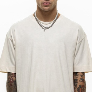 T-shirt Homme Vintage Essentiel Lavé Grande Taille Oversize 100% Coton Manches Courtes Respirant Effet Délavé Acide Qualité Supérieure Vente en Gros - Product Image 3