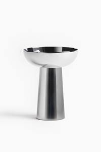 Support de bougie conique de luxe en chrome argenté, bougeoir moderne en métal poli, style nordique minimaliste pour la décoration de table de mariage au Golfe - Product Image 2