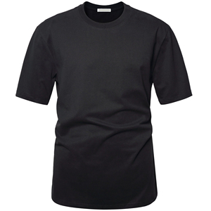 เสื้อยืดคอกลมแขนสั้นผู้ชาย สีดำ ผ้าฝ้าย 100% ทรงปกติ สไตล์ลำลอง ผ้าเจอร์ซีย์ถัก สีพื้น ดีไซน์เรียบ - Product Image 1