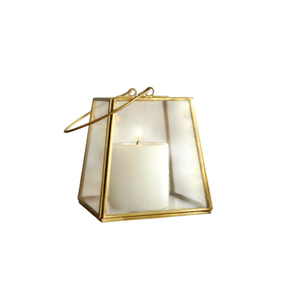 Lanterne à bougie géométrique en métal noir et verre style ferme, porte-bougie pyramidal pour jardin extérieur, patio et centre de table de mariage - Product Image 4