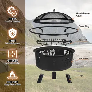 Round Decorative <b>Firepit</b> <b>Table</b> Flame Control System Freestanding Stainless Steel Eco-Friendly Fire Pit BBQ for ZAHID EXPORTS - Product Image 1