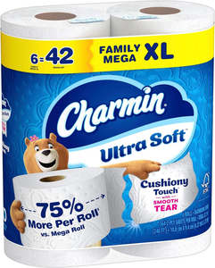 CharminUltra Soft Super Mega 2-Ply Toilet <b>Paper</b> <b>Rolls</b>, 4" x 4-1/2", White, 366 Sheets Per <b>Roll</b>, Pack of 9 <b>Rolls</b> - Product Image 4
