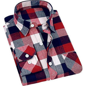 Chemise à carreaux à manches longues pour homme, coupe classique, motif tissé décontracté, noir et blanc - Product Image 6