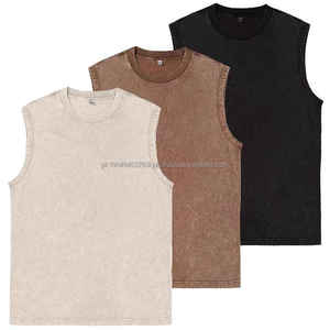 Lavage à l'acide débardeur élégant et haute tendance sans manches hommes débardeur lourd GSM tissu épais débardeurs élégant Streetwears vêtements - Product Image 1