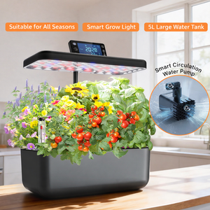 Système de jardin hydroponique intelligent d'intérieur avec lumière de croissance LED, réservoir d'eau de 5 L, circulation automatique pour herbes, légumes et fleurs - Product Image 4