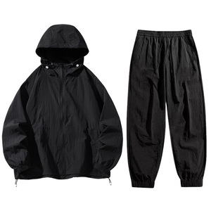 Nouvelle veste coupe-vent décontractée style survêtement, très populaire, en tissu nylon coupe-vent, avec cordon de serrage, respirante et à capuche réversible - Product Image 2