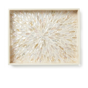 Plateau décoratif artisanal en nacre incrustée à la main pour un rangement artistique authentique de l'ameublement intérieur - Product Image 1