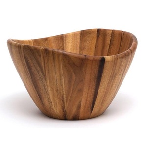 Modern Design Eco-Friendly Wooden Bowl Customized with metal handle for Salad and Food Serving Party Kitchenware for Table Use - Product Image 2