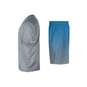 Maillot de football personnalisé pour homme, col en V, avec numéro 23, impression sublimée, bleu gris, manches courtes, kit anti-transpiration - Product Image 2