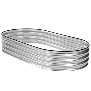 Fioriera Quadrata in Metallo Zincato Argentato 6x3x1ft per Uso Domestico e Giardino - Product Image 1