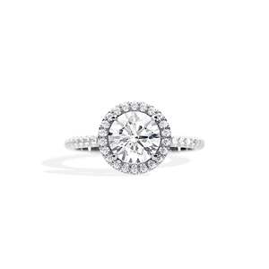 Round Cut Diamond Engagement Ring Women's Prong Setting Floral Style IGI Certified - Product Image 1